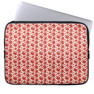 Rött blommigt sömlöst mönster Söt retroblomma Laptop Fodral