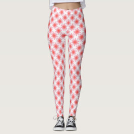 Rött Blommönster Leggings