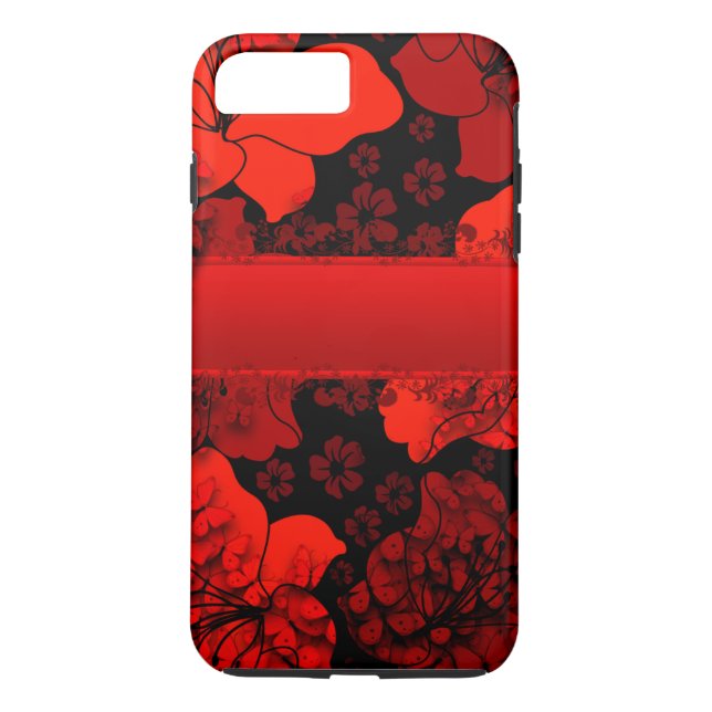 Rött Blommönstrat Telefonfodral Design Case-Mate iPhone Skal (Baksida)