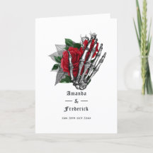 Rött blomster skelett gotiskt bröllop