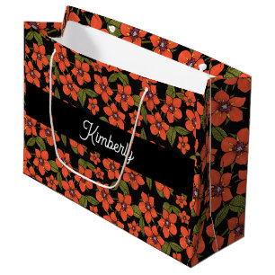 Rött blomstervattenfärgsmonogramnamn