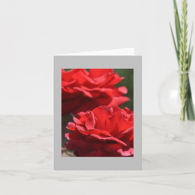 Rött Bouquet-anteckningskort Kort (Framsida)