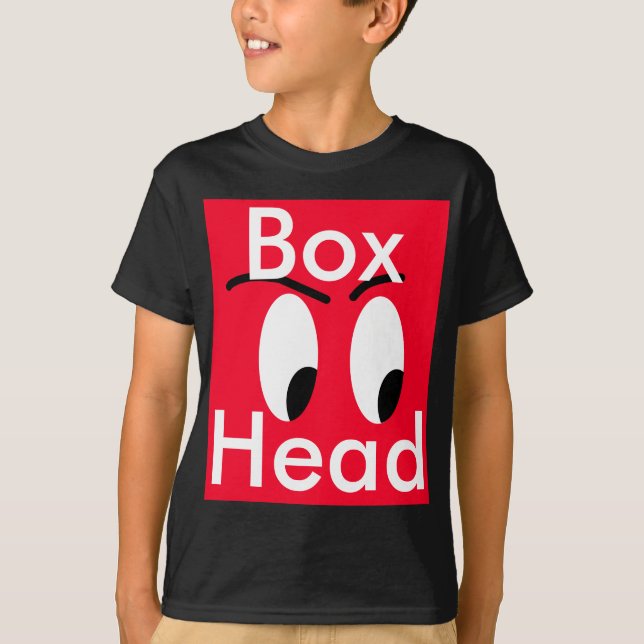 Rött boxas det Head teckenet komiska roliga T-shirt (Framsida)