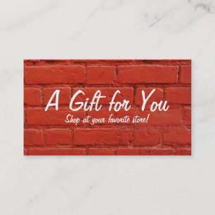 Rött brickkort rabattkort