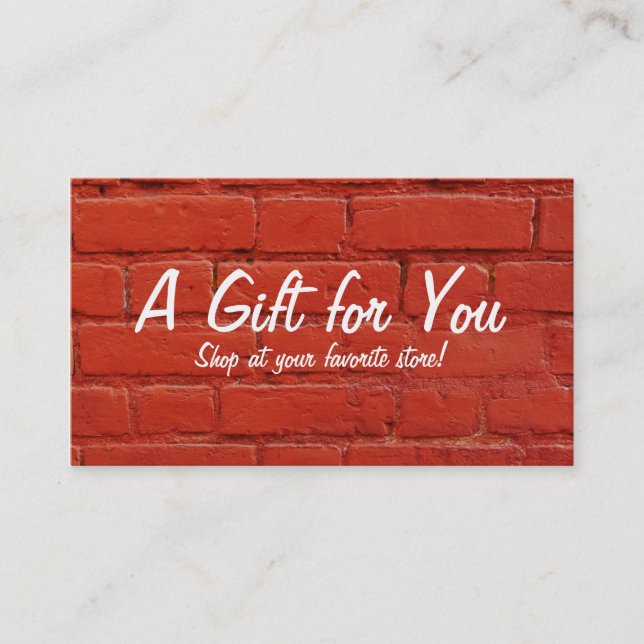 Rött brickkort rabattkort (Framsida)
