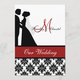 Rött bröllop kopplar ihop bröllopinbjudan inbjudningar