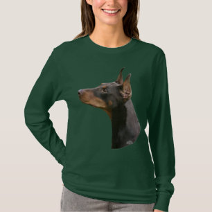 Rött/brunt DobermanPinscherhuvud Tee Shirt