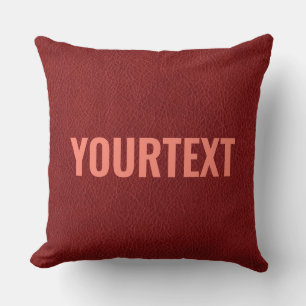 Rött brunt läder, lägg till din Dubbla bredvid Kudde