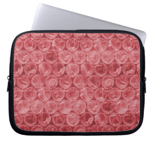 Rött bubbelplastmönster laptop fodral