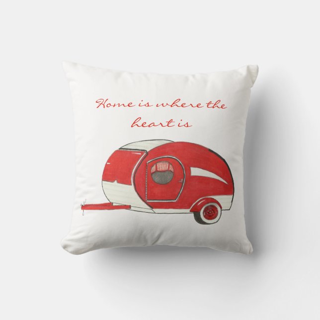 Rött campa för Teardrop som är poly, kudder Kudde (Framsida)