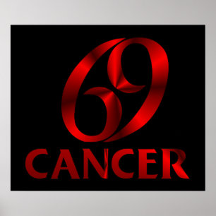 Rött cancerhoroskopsymbol poster