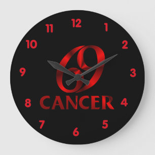 Rött cancerhoroskopsymbol stor klocka