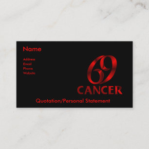 Rött cancerhoroskopsymbol visitkort