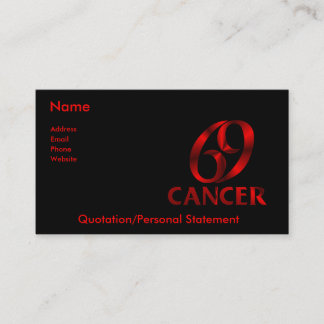 Rött cancerhoroskopsymbol visitkort