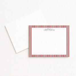 Rött Candy Stripe Modernt Brevkort Inbjudningar