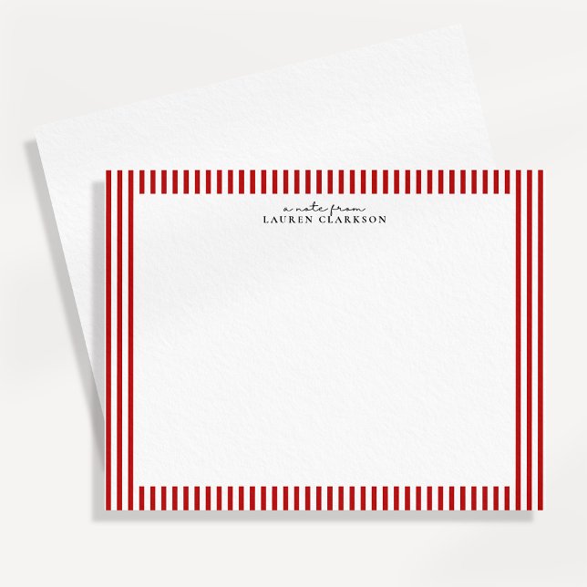 Rött Candy Stripe Modernt Brevkort Inbjudningar (Skapare uppladdad)