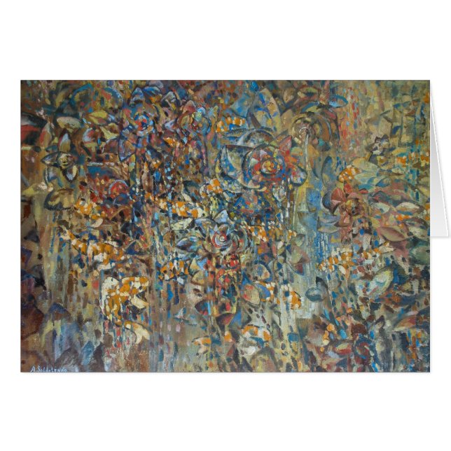 Rött carps- och lotuseskort hälsningskort (Framsidan Horizontal)