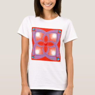 Rött Celtic hjärtaFractalmönster T-shirt