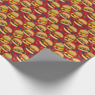 Rött Cheeseburgermönster Presentpapper