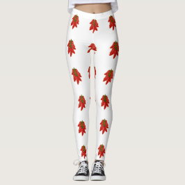 Rött Chilipepparmönster Leggings