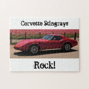 Rött Corvette L82 Stingraypussel 1975 Pussel