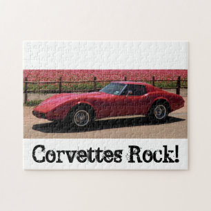 Rött Corvette L82 Stingraypussel 1975 Pussel