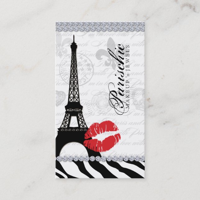 Rött CosmetologistvisitkortParis Eiffel torn Visitkort (Framsida)