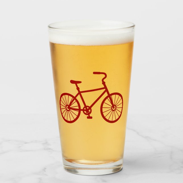Rött cykelglas glaskopp (Framsida fylld)