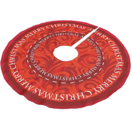 Rött designmönster för god jul julgransmatta borstad polyester