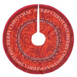 Rött designmönster för god jul julgransmatta borstad polyester