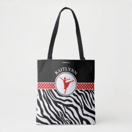 Rött din kända zebra tryckbalettdansör axelväska