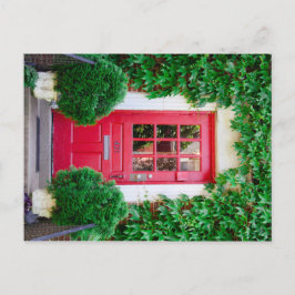 Rött dörrvykort vykort