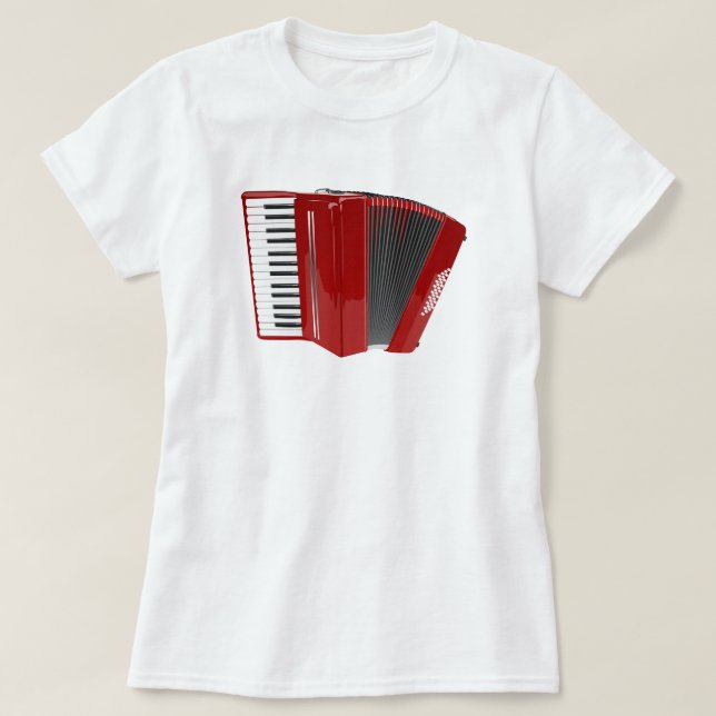 Rött dragspel tee shirt (Design framsida)