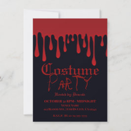 Rött droppande blod dropar Halloween kostymfest Inbjudningar