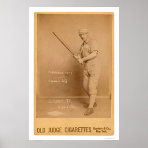 Rött Ehret baseballkort 1889 Poster