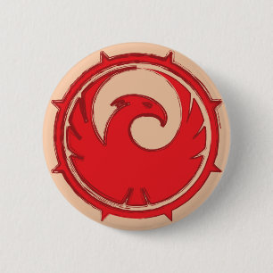 Rött emblem för phoenix fågelemblem knapp