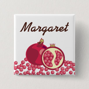 Rött emblem för pomegranatesfrönamn knapp