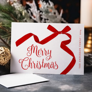 Rött fält för god jul-typografi julkort
