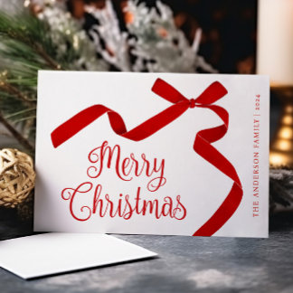 Rött fält för god jul-typografi julkort