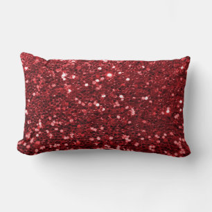 Rött Fauxglitter Lumbarkudde