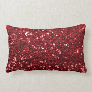 Rött Fauxglitter Lumbarkudde