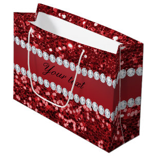 Rött Fauxglitter och diamanter