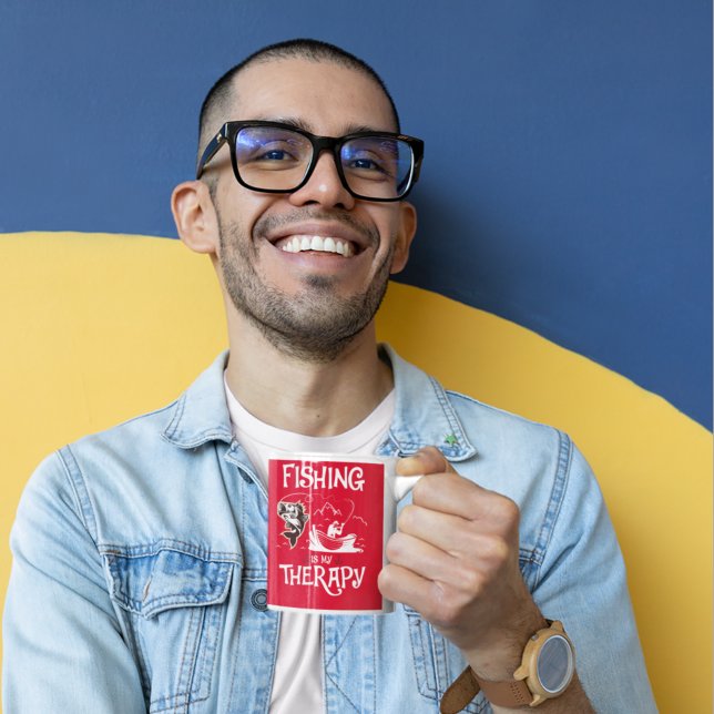 Rött fiske är mitt terapeutiska råoljekaffe Mugg (Skapare uppladdad)