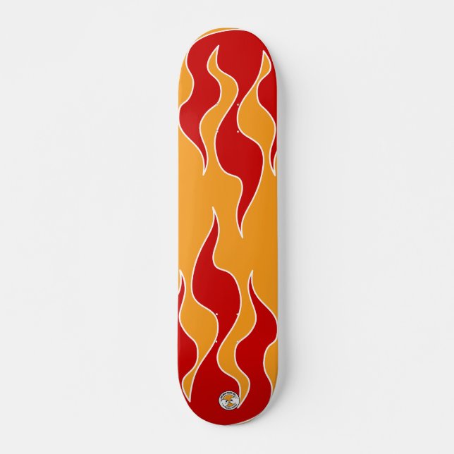 Rött flamma stiger ombord skateboard bräda 21,5 cm (Framsida)