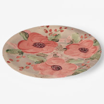 Rött Flöde alla Tillfälle Designer Pappra Tallrika