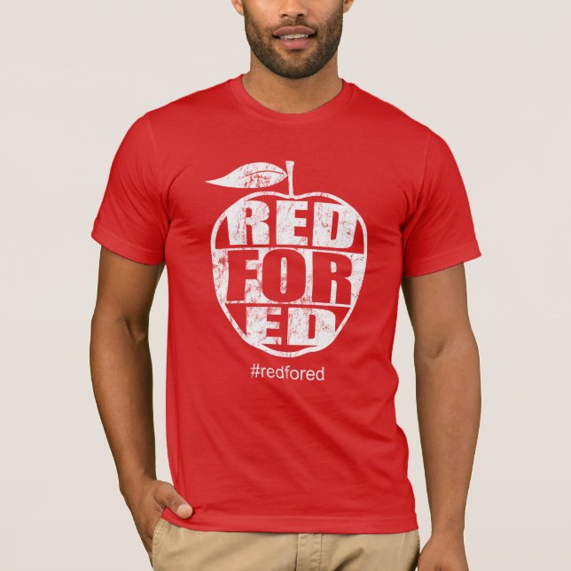 Rött för Ed #redfored lärareprotest T Shirt (Framsida)