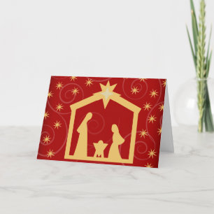Rött för julNativity för Starry natt kort för