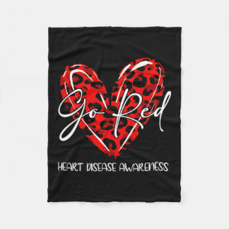 Rött för kvinnor Hjärtsjukdom Medvetenhet/ månad L Fleecefilt