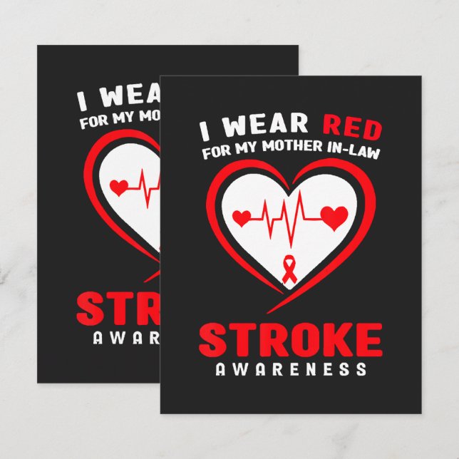 Rött för min svärmor stroke meddelande (Fram/baksida)