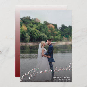 Rött foto Bröllop i Mörken Ny gifta Skriptöverlägg Meddelande